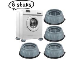 8-delige voetsteunen voor wasmachines - voor schokbestendigheid, bescherming tegen loopgeluiden en geluidsreductie - grijs