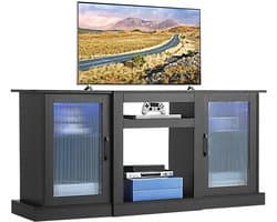 Azomor® Moderne TV Meubel met Verstelbare Planken en Verlichting voor 65 Inch Televisies