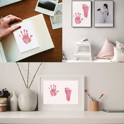 Voet- en handafdruk set - baby - kind - schoon - touch pads - handafdruk - voetafdruk - pasgeborenen - douche cadeau - baby souvenir — thumbnail 3