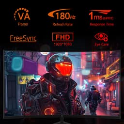 Z-EDGE UG24 Curved Gaming Monitor - FHD 1920x1080 - 24 Inch- 180Hz - MPRT 1ms - 300cd/m² - HDMI 2.1 & DisplayPort 1.4 - Zwart — thumbnail 3