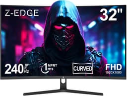Z-EDGE UG32P Curved Gaming Monitor - FHD 1920x1080P - 32 Inch- 240Hz - MPRT 1ms - HDMI 2.0 & DisplayPort 1.4 - Zwart — thumbnail 1