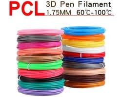 merkloos - PCL filament - 10 kleuren - 5 meter per rol - 50 meter filament - 1.75 diameter