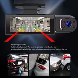 Car Video Recorder with HD Lens, Dash Cam 1080P 3.16 Inch Display, Night Vision, 360 Degree Rotatable Infrared Monitoring, Loop Recording, Motion Detection, Parking Monitor — thumbnail 4