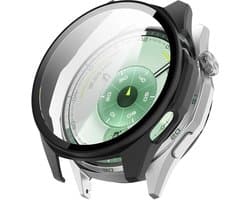 Strap-it PC Case met Glas (Zwart) – Geschikt voor Huawei Watch GT 6 (46mm)