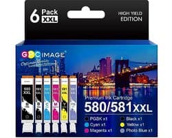 Compatibele 580 581 PB XXL Cartridges - 6 Pack voor TS8150 TS8250 TS8350 TS9150 Printer