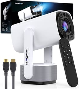LumeWorks Nova Pro Mini Beamer Editie 2025 - Projector - 4K Support - Geschikt voor IOS en Android - Android 11 - Draagbaar - Thuisbioscoop - Wit — thumbnail 1