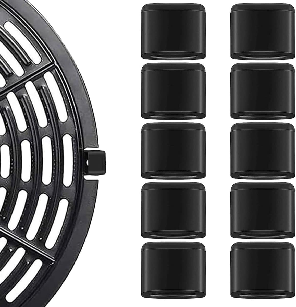 10 stuks hittebestendige siliconenrubberen airfryer met rubberen pad voor levensmiddelen, geschikt voor Ninja AF101 AF161 AF150AMZ Airfryer — afbeelding 1