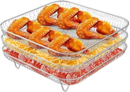 Airfryer bakrooster metaal vierkant / rond / rechthoekig ovengrill airfryer accessoires, Geschikt voorCosori, Instant Vortex, Gourmia, Foodi — thumbnail 2