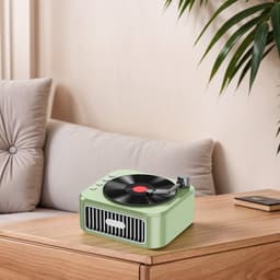Crrynuo - Bluetooth Speaker - Draadloze Speaker - Retro Platenspeler Speaker - 1 Stuk - 800mAh Batterij - Multi-Spelmodi - Groen — thumbnail 4