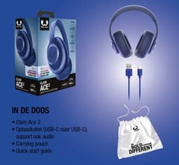 Fresh 'n Rebel Clam Ace 2 – Draadloze Bluetooth Koptelefoon met Active Noise Cancelling – 100+ uur Speeltijd - Met volume wiel - True Blue — thumbnail 6