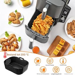 TOVBMUP Airfryer-accessoires - Geschikt voor de Ninja SL401 Double Stack Airfryer - Ook geschikt voor de Ninja DZ201/Dz401/DZ550 en andere Dual Airfryer - Siliconen mal - Airfryer siliconen bakplaatinzetstuk — thumbnail 4