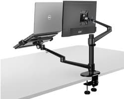 VESA monitor beugel voor 1 scherm en laptop houder - Bureau - VESA 75x75 - VESA 100x100 - Monitor Arm 10-36 Inch - Full Motion voor op Kantoor en Thuis - Zwart