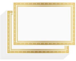 Allecto plus - Wit A4 Oorkonde en Certificaat Papier - 50 Pak - Gouden Folie Rand - Laserjet Printer Compatibel - Colleague, Examens, School, Diploma's, Printers.