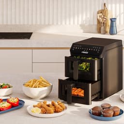 Princess Heteluchtfriteuse - 182490 - 3000W - Stack Airfryer 11,2L - PFAS-Vrij - 2 lades (Sync) - 11 Bakprogramma's - Bespaart 45% ruimte - Dubbele gestapelde lades — thumbnail 5