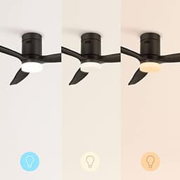 Zwarte Plafondventilator met Verlichting en Afstandsbediening - Stil en Energiezuinig met 6 Snelheden, Timer en Gelijkstroommotor — thumbnail 1