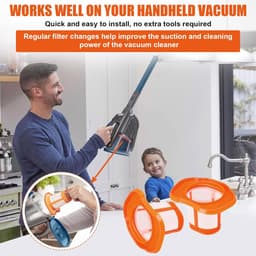 Hepa Filter - 4 Stuks - Vervangend Filter - Filterscherm - Stof Filter - Geschikt Voor Black & Decker Bhhv520bt Bhhv520bfp Bhhv320b Bhhv320j Bhhv520bf Bhhv520jf - Wasbaar - Geschikt Voor Het Filteren Van Fijnstof En Dierenharen — thumbnail 4