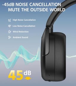 Draadloze Over-Ear Hoofdtelefoon met -45 dB ANC, 94 Uur Accuduur, Hi-Res Geluid en Bluetooth V5.4 — thumbnail 2