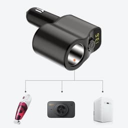 Autolader verlengsnoer sigarettenaansteker adapter stekkerdoos splitter 2 USB 1PD poorten spanningsmeter 12V/24V auto-aansluiting, voertuig USB-verdeler — thumbnail 5