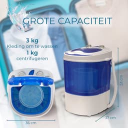 Mini Wasmachine met Centrifuge - Compact en Efficiënt voor Reizen en Kamperen — thumbnail 2