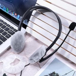 Elastische Hygienehoesjes hoofdtelefoon - 100 stuks - niet-geweven stof hoofdtelefoon covers - vervangende Hygienehoesjes hoofdtelefoon - elastisch stretch - universeel - cover hoes 11cm - voor thuis, sport en kantoor - Wit — thumbnail 2