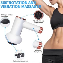 Elektrische krachtige vibratie-fascia-gun, sportfitness, spiermassage-gun, USB Type-C oplaadbare kleine massage-apparaat met 5 massagekoppen — thumbnail 2