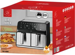 Royal Swiss® Dubbele Airfryer Heteluchtfriteuse 8L – 1700W – 8 Programma’s – Touchscreen – Gezond Koken met 80% Minder Vet — thumbnail 2