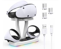 LED-stand geschikt voor Playstation VR2-Oplaadstation geschikt voor PS5 VR-headset en Sense-controller-Geschikt voor PS VR2 Spelaccessoires-Opslagbasis-Magnetische aansluiting
