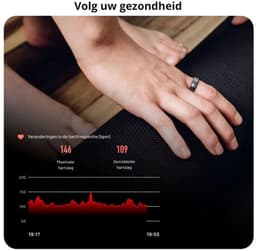 DrPhone RingSense – Smart Ring - Europese ringmaat 57 - 5ATM Waterdicht – Slaapmonitor – Hartslagmeter - SpO2 Monitor - Dagelijkse Activiteitstracking - Mobiele App – Donker Grijs — thumbnail 3