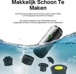 Draagbaar Koffiezetapparaat voor Onderweg - Draadloos voor in de Auto - 12 Volt - Espresso - Nespresso - Dolce Gusto - Capsule Koffie - Gemalen Koffie - Cups - Oplaadbaar - Groen — thumbnail 5
