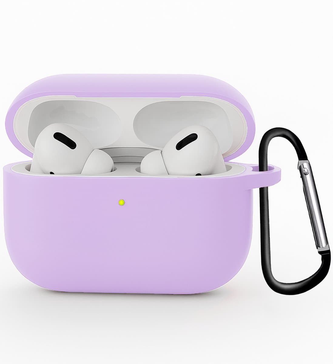 Hoesje Geschikt voor Apple Airpods Pro 3 - Siliconen Hoes met Clip - Silicone Case Cover - Lila — afbeelding 1
