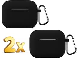 Telestore - hoesje geschikt voor AirPods Pro 3 soft case cover - 2 stuks zwart 2x - TPU hoesje Beschermhoes - AirPods Pro 3 Cover - AirPods Pro 3 hoesje - Geschikt voor Apple AirPods Pro 3 - gel hoesje met sleutelhanger — thumbnail 1