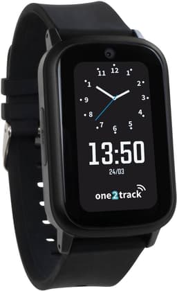 One2track Connect UP zwart | GPS horloge voor kinderen | Bekijk de locatie van je kind. Stel veilige zones in. En videobellen met de leukste smartwatch voor kinderen — thumbnail 1