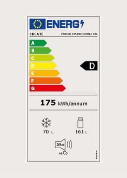 CREATE - 231L combi-koelvriescombinatie - Roestvrij staal - FRIDGE STUDIO COMBI 231 — thumbnail 2
