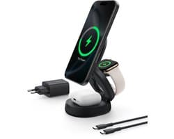 Belkin BoostCharge Pro 3-in-1 Verstelbare Magnetische Laadstandaard QI2 15W – Zwart - Magsafe compatibel