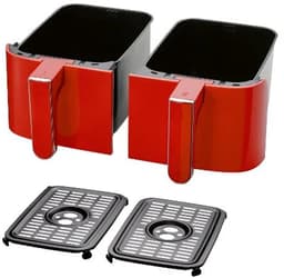 SILVERCREST® Hetelucht friteuse - Heteluchtfriteuse - Airfryer - Vermogen: 2600 W - Inhoud: 2x 4,35 L - Temperatuur: 60/200 °C - Rood — thumbnail 5