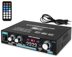 2-kanaals mini hifi stereo versterker met digitale eindversterker en bas/tone regeling voor pc en thuisbioscoop