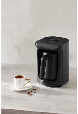Karaca Hatir Hüp Shiny Black – Volledig Automatisch Turks Koffiezetapparaat – 535W – 5 Kops – Antiaanbaklaag – Overkookbeveiliging – Geluidswaarschuwing — thumbnail 2