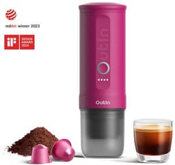 Outin - Draagbare Elektrische Espressomachine | Koffiezet apparaat voor Onderweg | Capsules & Gemalen Koffie | Portable Espresso Machine | Snelle Waterverwarming | 20 bar | Draagbare Koffiemachine | Reis & Camping Koffiezetapparaat | 12 volt — thumbnail 1
