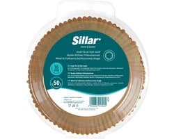 Sillar, AirFryer Wegwerpbakjes, Bakpapier voor luchtfriteuse 16 cm, anti-aanbaklaag, wegwerppapier voor airfryer, oven, pannen, magnetron, ronde, 50 stuks