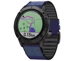 Stravo QuickFit 22mm Sport leren bandje voor Garmin Smartwatches - Leather Horlogebandje Geschikt voor Garmin Fenix 5 (Plus), Fenix 6 (Pro), Fenix 7 (Pro/Sapphire/Solar), Fenix 8 (47mm), Fenix E - Garmin Epix (Pro) Gen 2(47mm) - Leer - Donkerblauw