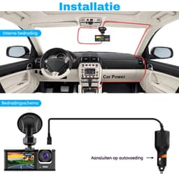 Gloovon® - Dashcam - 1080 HD - Voor & Achter Camera - Loop Opname - G Sensor - Parkeermonitor - Dashcam Auto - Nachtzicht - Zwart — thumbnail 4