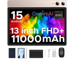 DOOGEE Tab E3 Pro Tablette avec Clavier Android 15 13"+90Hz Helio G100 Octa-Core,32GB RAM+256GB ROM 11000mAh Batterij Metalen Behuizing,Goud