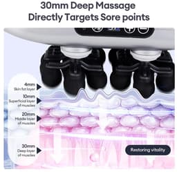 Massagepistool - Massagegun -Spier Ontspanning - infrarood Therapie - 30 Kops - 9 Intensiteitsniveaus - 9 Massage modes - Krachtige Motor 19000 keer/min 35mm Diepe Percussie - Effectief Spiervermoeidheid & Pijn Verlicht Rug, Benen — thumbnail 4