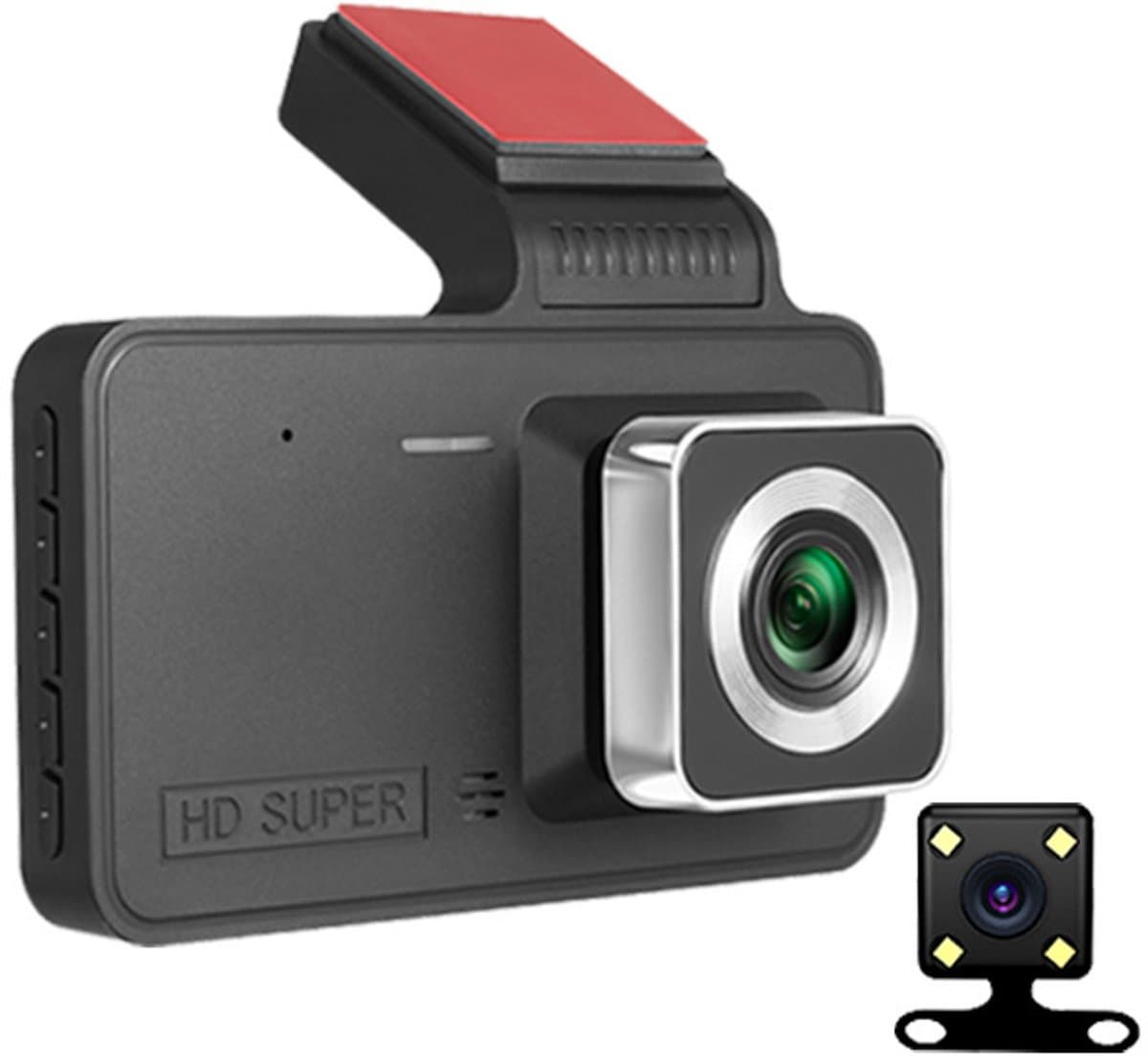 Verbeter de rijveiligheid met dashcams - Nieuwe dashcams voor en achter, dashcams voor voertuigen voor en achter, Ring-autocamera die 360 ​​graden opnames voor en achter maakt (met 16G) — afbeelding 1
