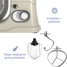 Westinghouse Retro Standmixer - 1200W - Keukenmachine 5L Mengkom - Keukenrobot - Keukenmixer - Foodprocessor - Beige — thumbnail 2