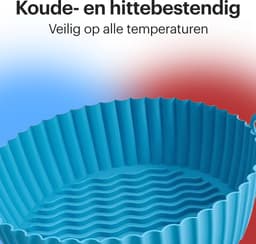 HipWare - Airfryer Siliconen mandje - Antiaanbaklaag - Vaatwasserbestendig - Rond - Blauw — thumbnail 5