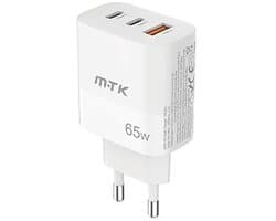 MTK 65W Snellader - USB C oplader - Snellader - Geschikt voor Samsung oplader - Geschikt voor Iphone oplader - Oplader met draad