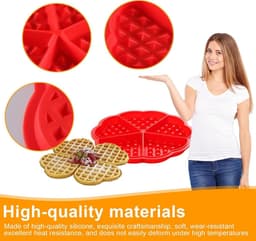 Siliconen Wafelvormen Set voor Airfryer - Hartvormig - 4 en 5 Putjes - Rood - Bakvormen voor Wafels, Muffins en Cake - Creatief Bakken — thumbnail 12