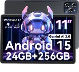 BESTTAB W90 Tablet - 11 Inch Tablet - 24GB RAM - 256GB ROM - 8000 mAh - Android 15 - WIFI 6 - Touchscreen Tablet - Dubbele Simkaart - Grijs — thumbnail 1
