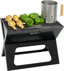 Lomera Opvouwbare Barbecue - Inklapbaar - Draagbare Houtskool Grill - Camping Barbecue - Strand Barbecue - Park Barbecue - Houtskool Bbq - Compact En Lichtgewicht - Gemakkelijk Te Transporteren - Praktische Vorm - Stabiele X-Vorm — thumbnail 1